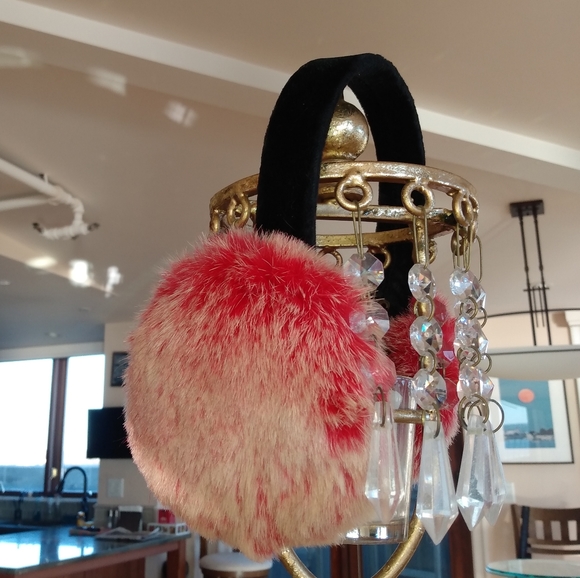 DENA New York Accessories - Genuine Fur Earmuffs, Pink Ombre